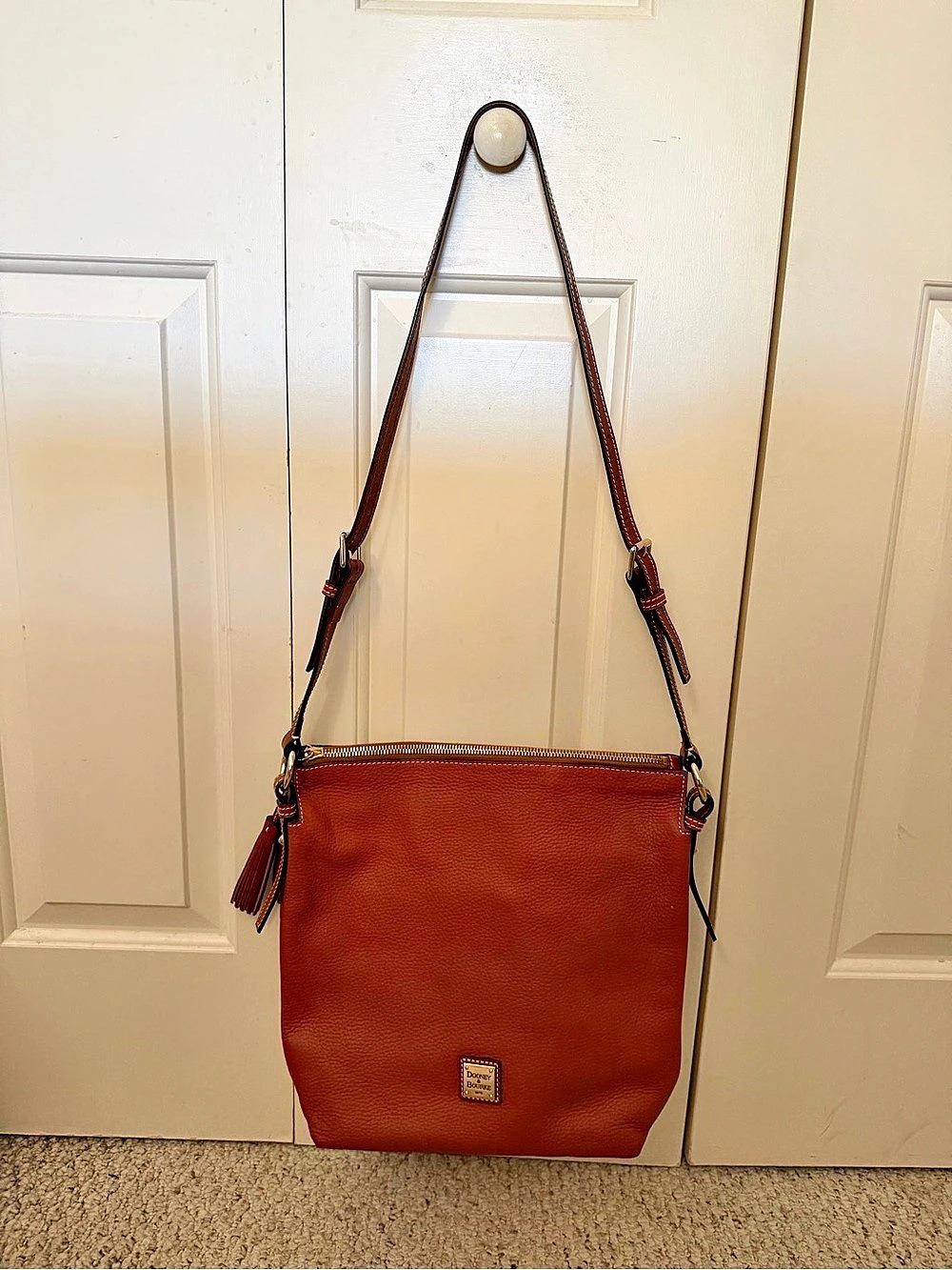 Dooney & Bourke Pebble Grain Crossbody Bag Burnt Orange